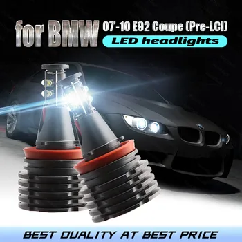 Yüksek Güç LED Çip Ücretsiz Hata Ultra Parlak IP65 H8 / H11 LED Melek Gözler Marker BMW 2007-2010 için 3 Serisi E92 Coupe (Pre-LCI)