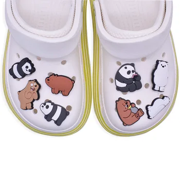 Delik Terlik ayakkabı tokası Anime Sevimli Karakter Croc Jıbz Dekorasyon Tasarımcısı Panda Ayı Accesoire Bahçe Ayakkabı Dekorasyon Çocuk Hediye