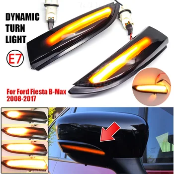 2 adet Araba Dinamik Flaşör Ayna İşık Ford Fiesta 2008-2017 İçin B-Max 2008-2017 Akan LED Dönüş Sinyali Yan Gösterge ışıkları