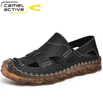 Deve Aktif Yeni En Kaliteli Sandalet Erkek Sandalet Yaz Hakiki Deri Sandalet Erkekler Açık Ayakkabı Erkek deri ayakkabı