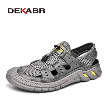DKEABR El Yapımı Trend Yaz Açık Sandalet Eğlence Nefes Örgü plaj ayakkabısı Yüksek Kaliteli Yumuşak Taban yürüyüş ayakkabısı Erkekler İçin