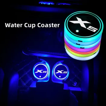 Aydınlık Araba Su fincan altlığı Tutucu 7 Renkli USB araba şarjı Led atmosfer ışığı Bmw X5 E53 E70 F15 G05 Aksesuarları