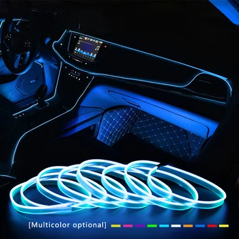 Otomobil Atmosfer Lamba Araba iç mekan aydınlatması LED Şerit Dekorasyon Garland Tel halat boru Hattı esnek Neon ışık USB sürücüsü