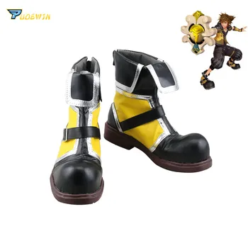 SBluuCosplay Kingdom Hearts Sora Sarı Cosplay Çizmeler Ayakkabı Custom Made