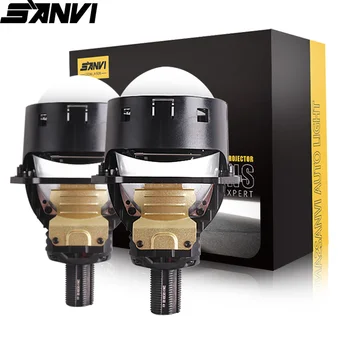 SANVİ 3.0 Bi LED projektör Lens araba farı 55W 5500k otomatik H4 H7 9005 9006 LED Lens far Hella 3R G5 araba ışık