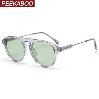 Peekaboo yeşil retro güneş gözlüğü erkekler polarize uv400 TR90 yüksek kaliteli büyük erkek gözlük kadınlar için renkli mavi sarı hediyelik eşyalar
