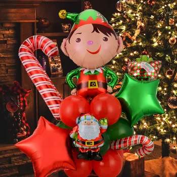 Noel Parti Balon Noel Baba Elf Elk Folyo Ballons Ev 2023 Xmas Parti Globos Mutlu Noeller Dekorasyon Navidad Set 