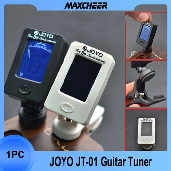 JOYO JT-01 LCD clip-on Gitar Tuner Bas Tuner Keman Tuner Ukulele Kromatik Evrensel 360 Derece Dönebilen Hassas