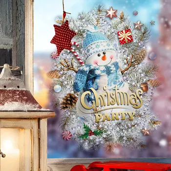 Noel Ağacı Kardan Adam duvar çıkartmaları Noel Cam Pencere Oturma Odası Ev Dekorasyon duvar Kağıdı Sanat Çıkarılabilir Yeni Yıl Çıkartmaları