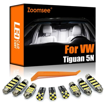 Zoomsee İç led ışık Kiti Volkswagen VW Tiguan 5N MK2 MK1 Allspace 2008-2018 2019 2020 2021 araba ampulü Dome Gövde Canbus