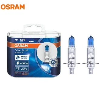 OSRAM H1 5000 K 12 V 55 W serin mavi Advance halojen ampuller Xenon Mega beyaz 50 % daha fazla ışık araba far OEM lambalar çifti 62150CBA