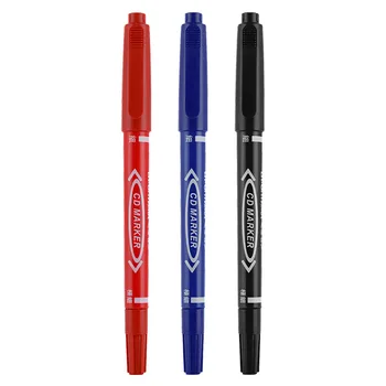 3 Adet keçeli kalem Çift Kafa Silinmez işaretleme kalemi Su Geçirmez Mürekkep İnce Nokta Mürekkep 0.5 / 1.0 mm Yuvarlak Kafa Renk boya kalemi Kalem
