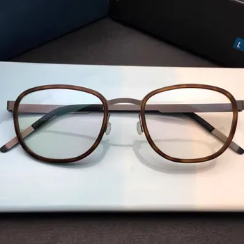 Yeni Danimarka Tasarımcı Asetat Titanyum Gözlük Çerçeve Erkekler Kadınlar Orijinal Kalite Kore Gözlük Gözlük Gözlük 9712