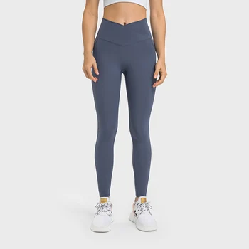 ABS LOLİ Seksi V şekli Spor Fitness Egzersiz Tayt Kadınlar Çapraz Bel spor salonu taytları Yoga cepli pantolon 7/8 Uzunluk Giyim