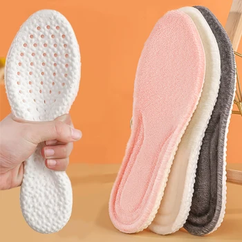 Sıcak Tabanlık Kadınlar için Kış Ayakkabı Kalınlaşmak Kuzu Kaşmir termal bellek Köpük Isıtmalı ayakkabı tabanlığı Erkekler Sneakers ayak ısıtıcı