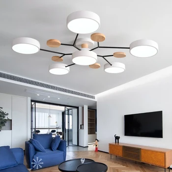 Modern ahşap tavan lambası minimalist oturma odası Bedroo LED ahşap avize yüzeye monte led tavan ışık