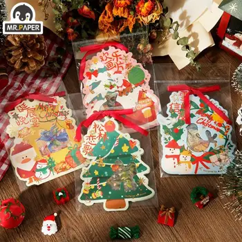 Mr. Kağıt 4 Stilleri 40 adet / torba Noel Tema Çıkartmalar Yaratıcı Sevimli Noel Baba Gıda Karalama Defteri Dekorasyon Kırtasiye Çıkartmalar