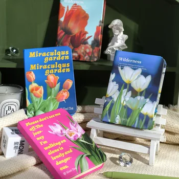 80 Yaprak Çiçek Lale Desen Küçük Dizüstü Karalama Defteri Dergisi Günlüğü Cep Not Defteri Taşınabilir Öğrenci Okul Ofis Kırtasiye