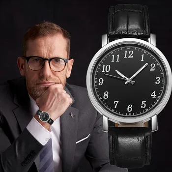 Relogio Masculino Moda Saatler Erkekler İçin Rahat İş Kuvars dijital saat Deri Bant Basit Lüks Chronograph Saatler