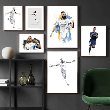 Büyük futbol Yıldızı Futbolcu Tuval Boyama Renk Posterler ve Baskılar Spor Duvar sanat resmi Oturma Odası Ev Dekor için