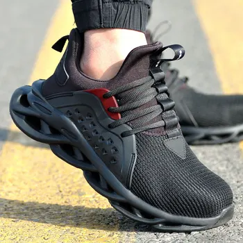 Dropshipping 2020 çelik burun Erkek güvenlik ayakkabıları Hafif İş Sneakers Kadın Botları Nefes Açık Ayakkabı Artı Boyutu 36-48