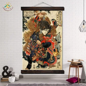 Geleneksel Japonya Samurai Modern Duvar Sanat Baskı Pop Art Posterler ve Baskılar Kaydırma Tuval Boyama Duvar Resimleri ıçin Oturma Odası
