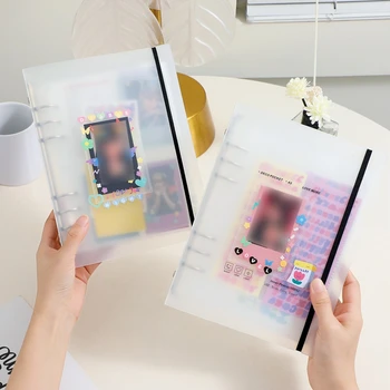 A5 Bağlayıcı Kpop Fotoğraf Albümü Photocards Kapak Fotocard Toplamak Kitap Kore Buzlu Polaroid Gevşek yaprak Polaroid Albümü Karalama Defteri