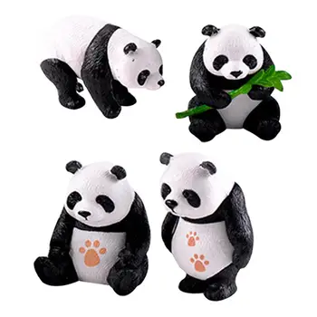 4 ADET Sevimli Dev Panda Mikro Manzara PVC El Sanatları Kek Aksesuarları Yaratıcı Ev Çin Panda Ev Dekorasyon Malzemeleri