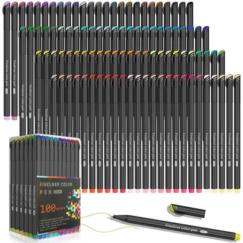 12-100 Renk Günlük Kalemler Renkli İnce Nokta Kalemler Fineliner Kalem Not Alma Takvim Gündem Sanat Projeleri Malzemeleri Karalama Defteri