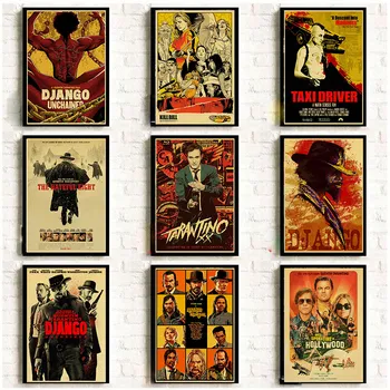 Quentin Tarantino Film Kill Bill / Django Zincirsiz / Rezervuar Köpek Film Afişleri Kraft Kağıt Ev Odası Sinema Duvar Dekor Posteri