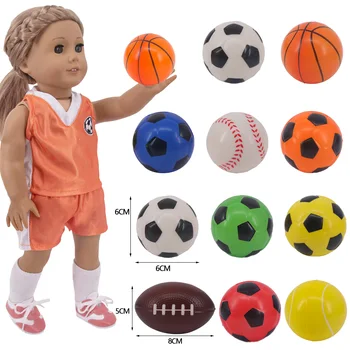 5 Adet / takım oyuncak bebek giysileri Futbol Futbol Beyzbol Fit 18 İnç Amerikan Kız ve 43Cm Bebek Yeni Doğan Bebek Zaps Nesil Kız Oyuncak