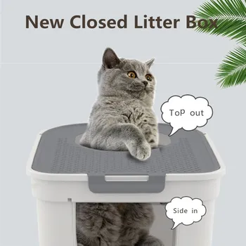 Kedi kum kabı Yan-Üst - out Çift Kapılar Deodorant Anti-sıçrama Kedi Tuvalet Kapalı Orta Büyük Kedi Üst Sınıf Kum Havzası
