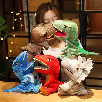 35cm Yaratıcı Dinozor Doldurulmuş Hayvanlar Oyuncaklar Kawaii Esnek El Parmak Hikayesi Kukla Eğitici bebek oyuncakları Kız Arkadaşı İçin Hediye