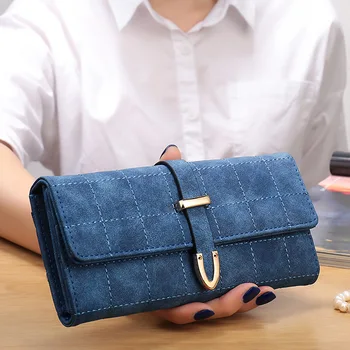 Moda Uzun Kadın Cüzdan Dikiş Ipliği bozuk para cüzdanı Zarif Bayanlar Çile Debriyaj Telefonu Çantalar kartlıklı cüzdan Portefeuille Femme