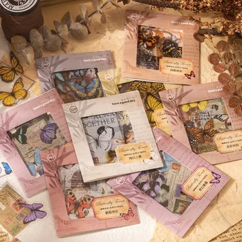 30 adet / grup Kırtasiye Çıkartmalar Kelebek Orman Çıkartmalar Günlüğü Dekoratif Cep Çıkartmalar Scrapbooking DIY Craft