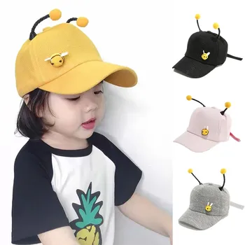 Çocuk beyzbol şapkası Kız Erkek 3D Küçük Arı Ayarlanabilir Örgü 2022 Yaz Çocuklar Hip Hop Şapka güneşlikli kep