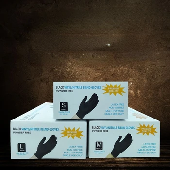 Siyah PVC tek kullanımlık eldivenler 100 Adet / Kutulu Dövme Eldiven Toz Koruma Kuaför Çok Fonksiyonlu Dövme Aksesuarları Yeni
