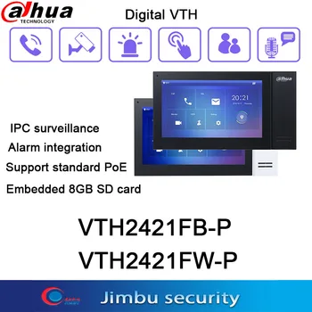 Dahua Dijital interkom iç ünite VTH2421FW-P VTH2421FB-P IP kapı zili monitör destekler standart PoE video interkom monitör