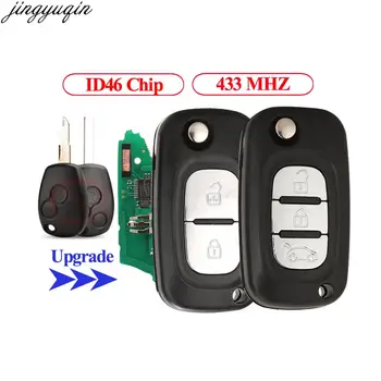 Jingyuqin Uzaktan Araba Anahtarı Alarmı 433MHZ FSK ID46 PCF7946/7947 Yükseltme Renault Clio Megane 3 Kangoo Modus 2 Düğmeler Çevirme Fob