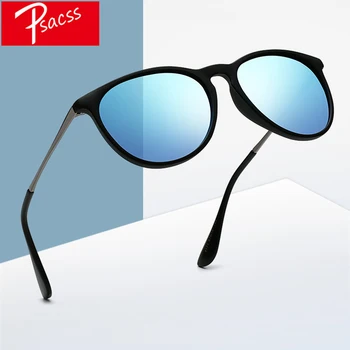 Psacss YENİ Klasik Yuvarlak Polarize Güneş Gözlüğü Erkek Kadın Vintage Yüksek Kalite Marka Tasarımcısı Erkek Moda Retro güneş gözlüğü UV400