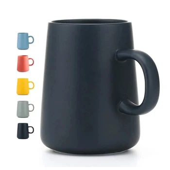 Seramik çay bardağı Ekstra Büyük Kupalar Kahve Fincanları Geniş Seramik Tek renk Buzlu Büyük Kahve Kupa Çay kaşıklı fincan 450 ML