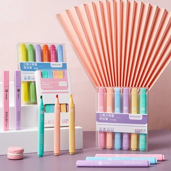 6 Renkler Silinebilir İşaretleyiciler Pastel İşaretleyiciler Floresan Kalem Sanat Boyama için Toptan Yeni
