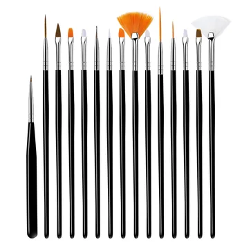 15 adet Tırnak Fırçası Manikür Jel Fırça Seti Tırnak Tasarım Tırnak Fırçası Akrilik Sıvı Toz Oyma UV Lehçe DIY Araçları
