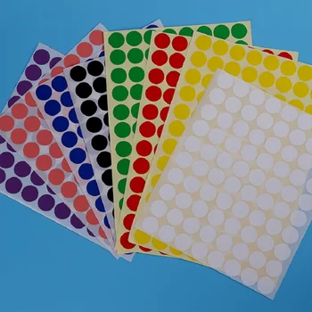 1000 adet 1cm Yuvarlak Kağıt Kendinden Yapışkanlı Etiketler Etiket Etiketleri Renkli Küçük Macun Sınıflandırma Etiketi