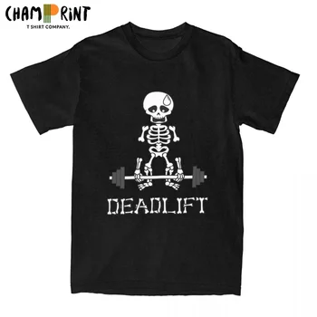 Deadlift Spor İskelet Kaldırma Erkekler T Shirt Komik Tees kısa Kollu yuvarlak yakalı tişört %100 % Pamuk Hediye Giyim