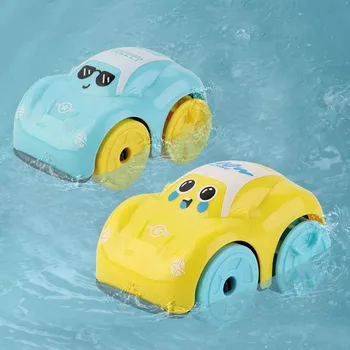 Çocuk Banyo Su Oyun Oyuncaklar ABS Clockwork Araba Karikatür Araç Bebek Banyo Oyuncak Çocuk Hediye Amfibi Arabalar Banyo yüzen oyuncak