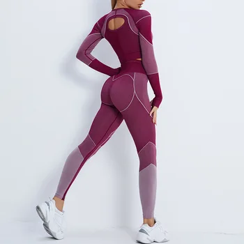 Seksi Tayt Spor kadın pantolonları Yüksek Bel Dikişsiz Tayt açık alan sporları Kadın Giyim Yoga Giyim Takım Elbise