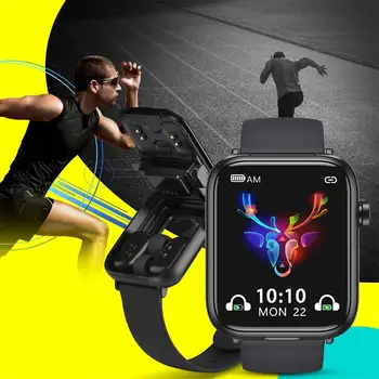 X8 akıllı saat Tws Bluetooth uyumlu Kulaklık 2-in-1 Uyumlu Kalp Hızı Kan Basıncı Monitörü Android Ios İçin Smartwatch
