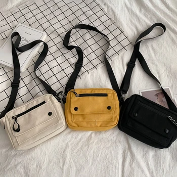 Kadın Kanvas Çanta Japonya Tarzı Kız Küçük Çanta omuz çantaları Kadın Messenger Crossbody okul çantası Çanta Telefon Çantası сумкаяенская