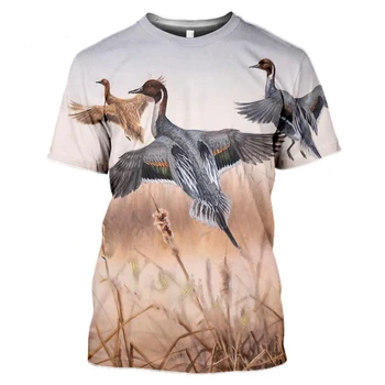 Yeni 3d Baskılı harajuku tişört Yaz Hayvan Avcılık Keklik Kuş Moda Erkekler Bayanlar Çocuklar Spor Nefes Hafif